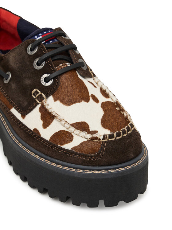 Tommy Jeans Pantofi Tommy Jeans Archive '01 Calf Hair EN0EN03004 Maro