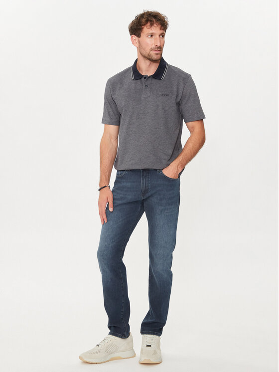 BOSS Boss Polo Peoxfordnew 50507814 Blu scuro Relaxed Fit