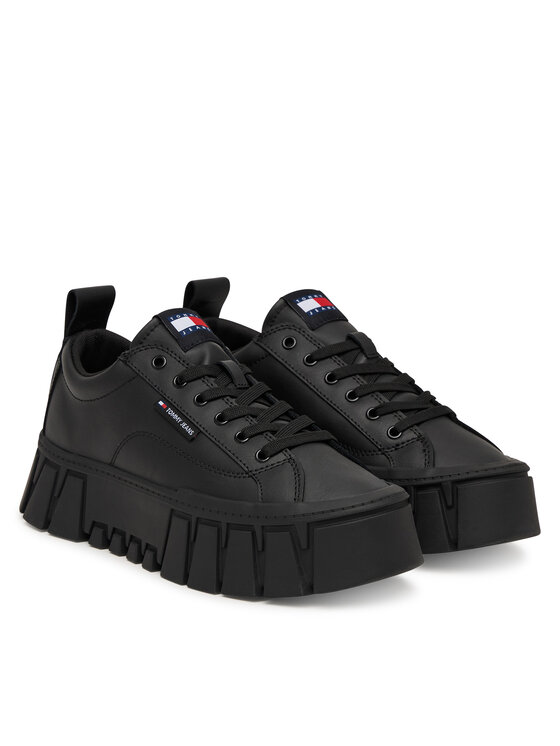 Tommy Jeans Laisvalaikio batai Tommy Jeans Tjw Vulc Flatform Leather EN0EN03008 Juoda