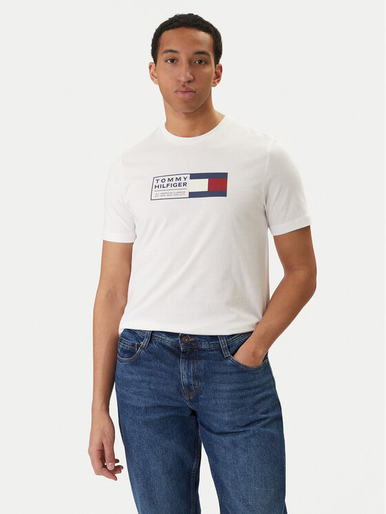 Tommy Hilfiger Tommy Hilfiger Camiseta Brand Love Box MW0MW42366 Blanco Regular Fit