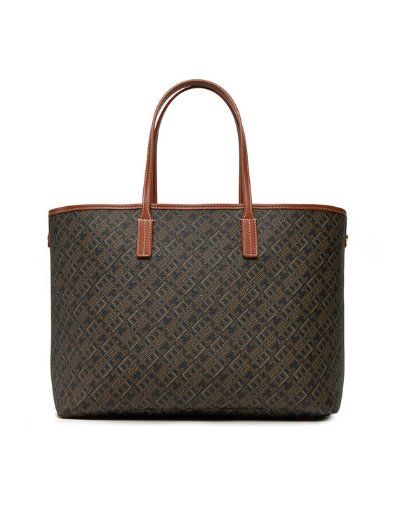 Tommy Hilfiger Bolso Tommy Hilfiger Th Monoplay Leather Tote AW0AW17416 Negro