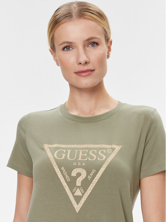 Guess Guess Футболка W4RI69 J1314 Зелений Regular Fit