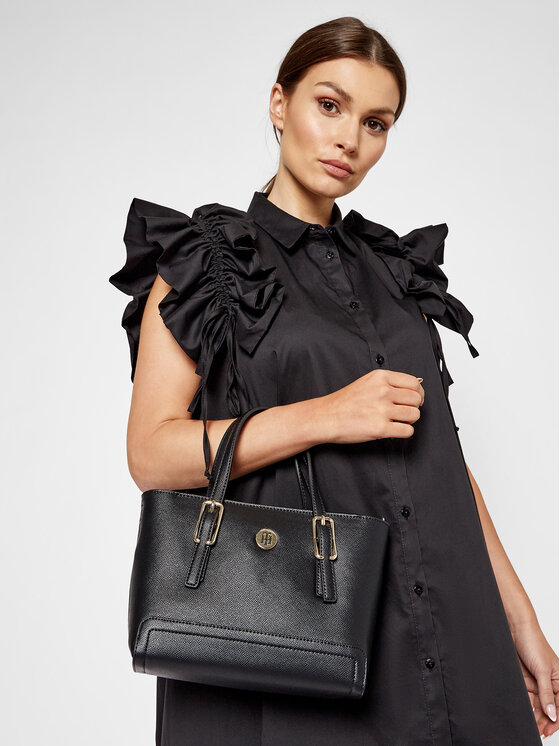 Tommy Hilfiger Bolso Tommy Hilfiger Honey Small Tote AW0AW09656 Negro