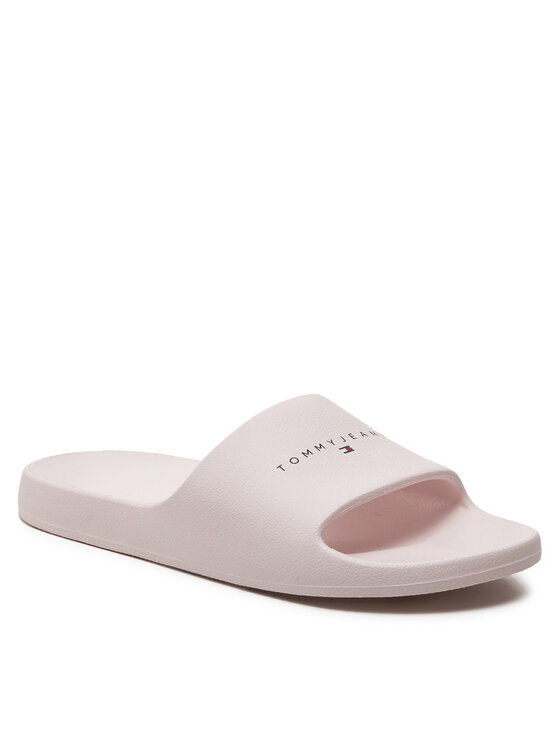 Tommy Jeans Natikači Tommy Jeans Tjw Printed Pu Pool Slide EN0EN02693 Écru