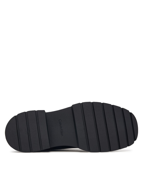 Calvin Klein Polokozačky Calvin Klein Chunky Zip Boot Shiny Lth HW0HW03200 Černá