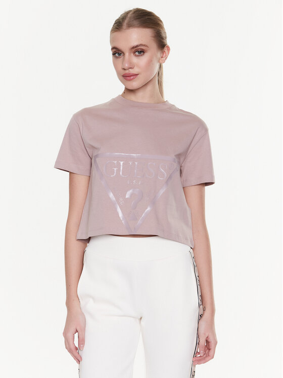 Guess Guess Футболка Adele V2YI06 K8HM0 Рожевий Boxy Fit
