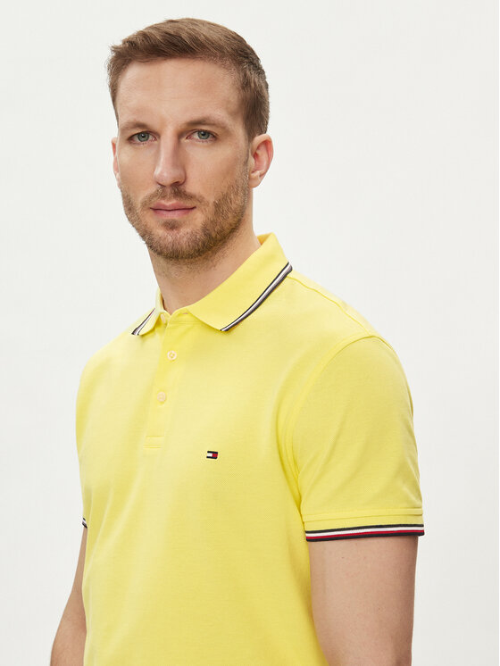 Tommy Hilfiger Tommy Hilfiger Polo majica 1985 MW0MW30750 Rumena Slim Fit