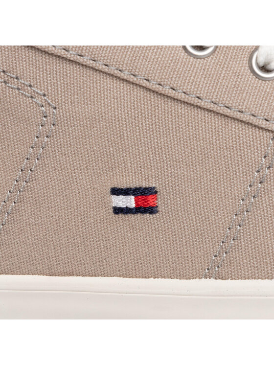 Tommy Hilfiger Πάνινα παπούτσια Tommy Hilfiger Iconic Long Lace Sneaker FM0FM01536AEP Μπεζ
