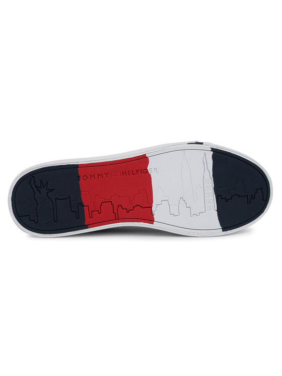 Tommy Hilfiger Superge Tommy Hilfiger Corporate Leather Sneaker FM0FM02983 Mornarsko modra