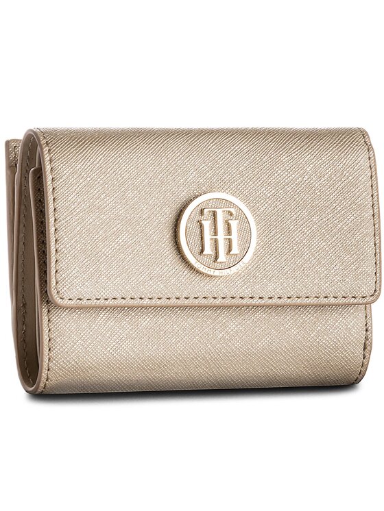 Tommy Hilfiger Piniginė Tommy Hilfiger Honey Med Flap Wallet AW0AW05197 Auksinė
