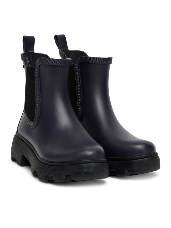 Tommy Hilfiger Guminiai batai Tommy Hilfiger Rubber Flag Cleated FW0FW08637 Tamsiai mėlyna