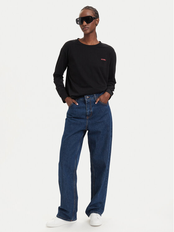HUGO HUGO Pizsamablúz 50555632 Fekete Regular Fit