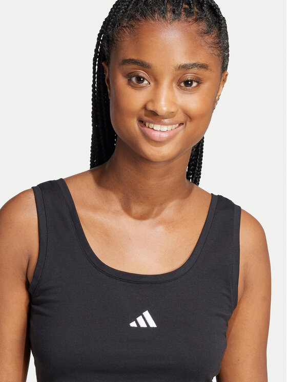 adidas adidas Топ Essentials Small Logo JE1321 Чорний Slim Fit