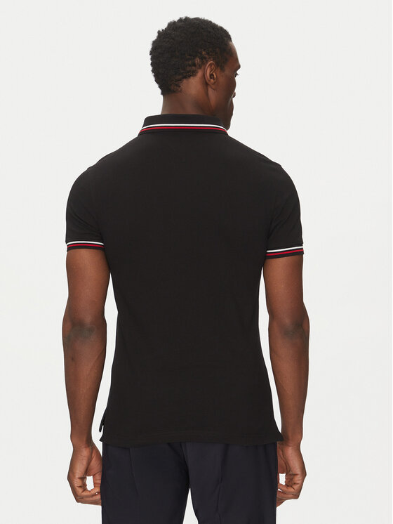 Tommy Hilfiger Tommy Hilfiger Polo Tipped MW0MW37346 Crna Slim Fit
