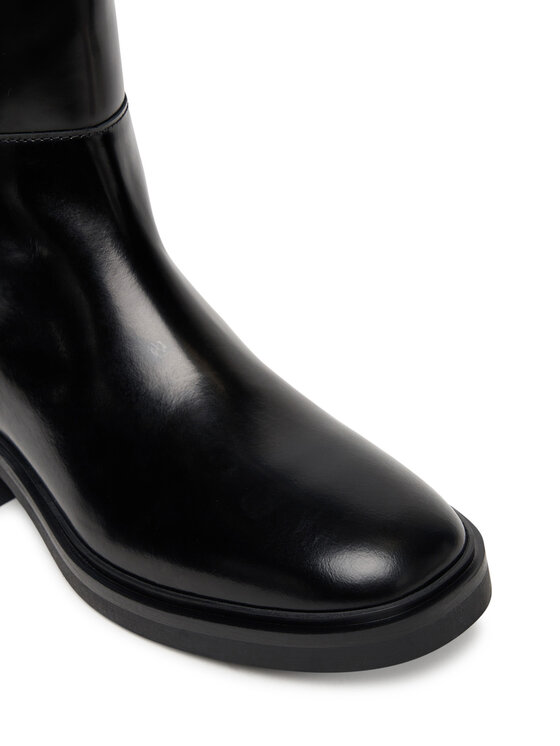 Tommy Hilfiger Ботуши Tommy Hilfiger Th Minimal Abrasivato Long Boot FW0FW08979 Черен