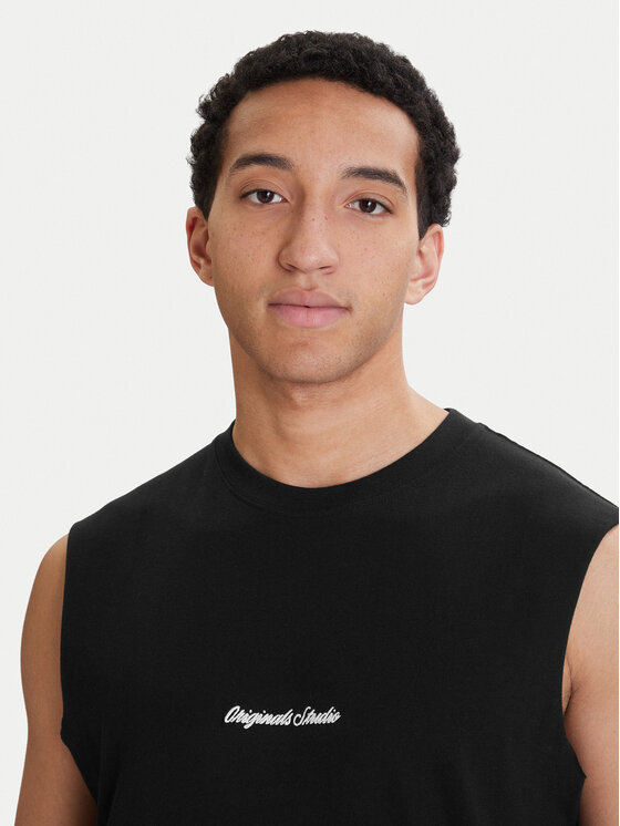Jack & Jones Jack & Jones Tank top marškinėliai Norrebro Emb 12292009 Juoda Regular Fit