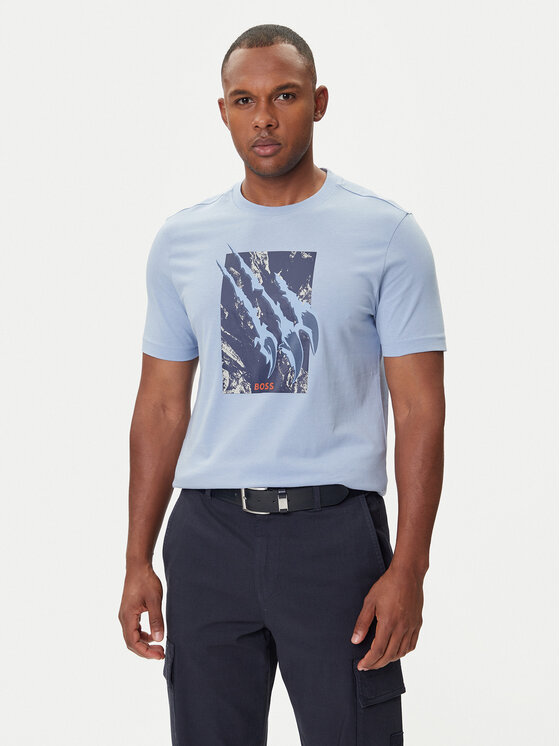 BOSS BOSS Camiseta Te_Animali 50546362 Azul marino Regular Fit
