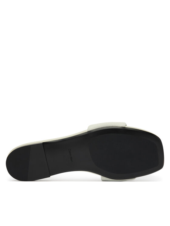 Calvin Klein Iešļūcenes Calvin Klein Square Flat Sndl Canvas Hw HW0HW03129 Balts