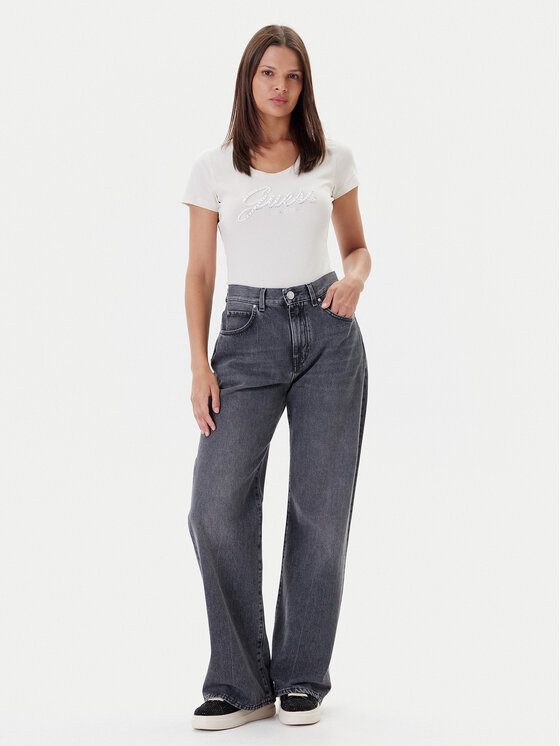 Guess Guess Футболка W5YI46 J1314 Écru Slim Fit