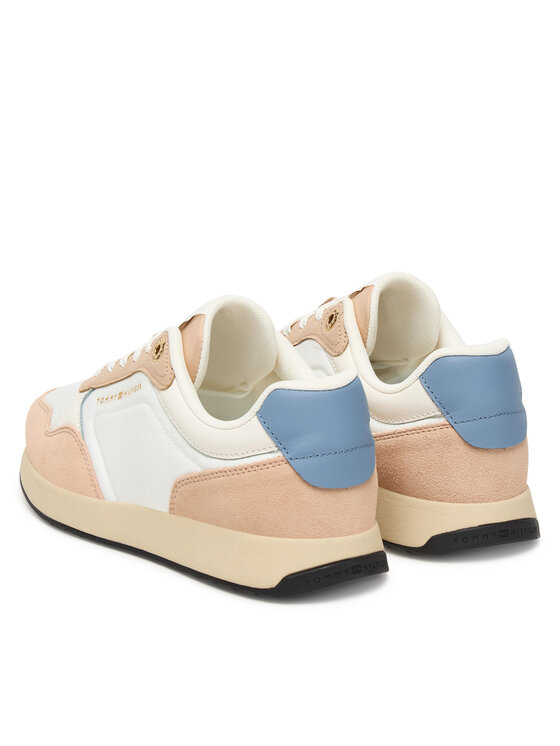 Tommy Hilfiger Sneakersy Tommy Hilfiger Mix Material Runner FW0FW08950 Écru