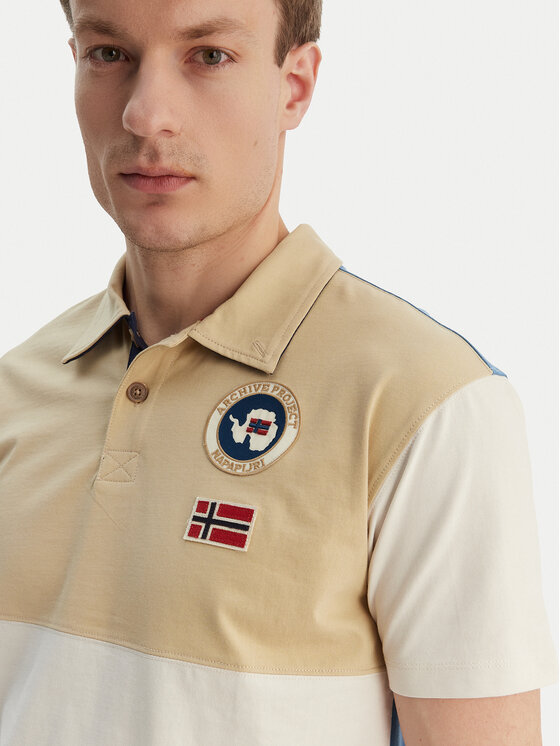 Napapijri Napapijri Polo E-Reflect NP0A4H4B Écru Relaxed Fit