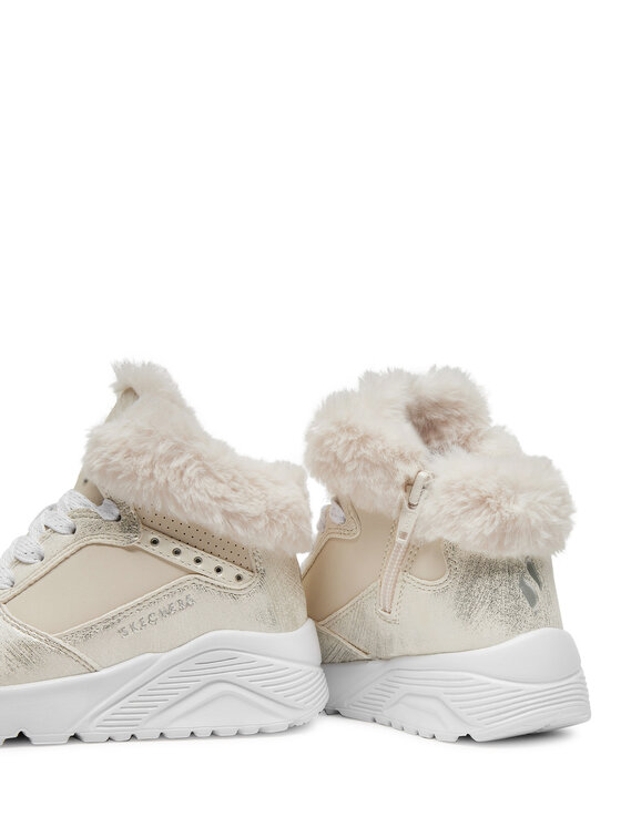 Skechers Īsie zābaki Skechers Uno Lite - Comfurt Collar 310396L/NAT Écru