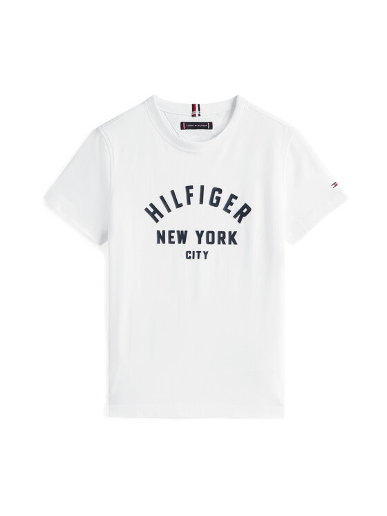 Tommy Hilfiger Tommy Hilfiger Marškinėliai Curved Graphic KB0KB09800 Balta Regular Fit