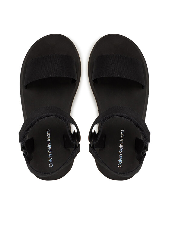 Calvin Klein Jeans Sandały Calvin Klein Jeans Sandal Velcro Webbing Mg YW0YW01693 Czarny