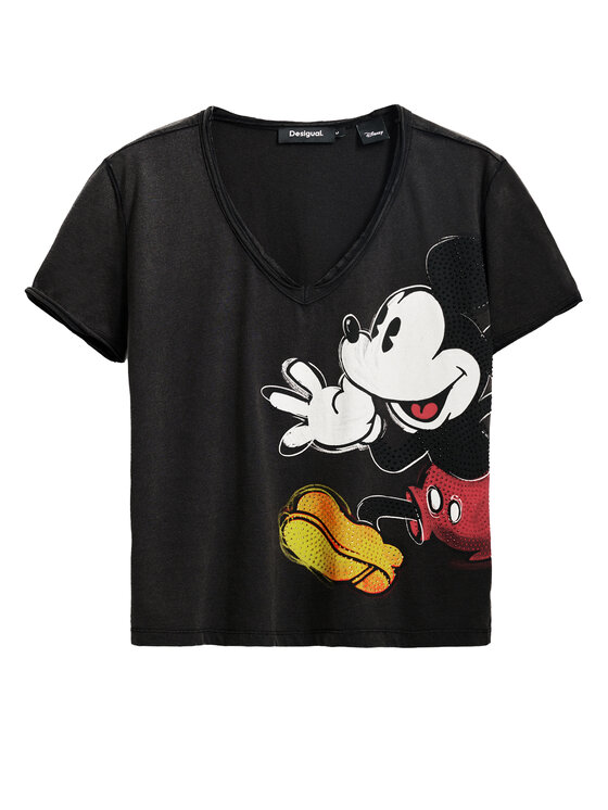 Desigual Desigual Marškinėliai Mickey Joker 25SWTKAG Juoda Regular Fit