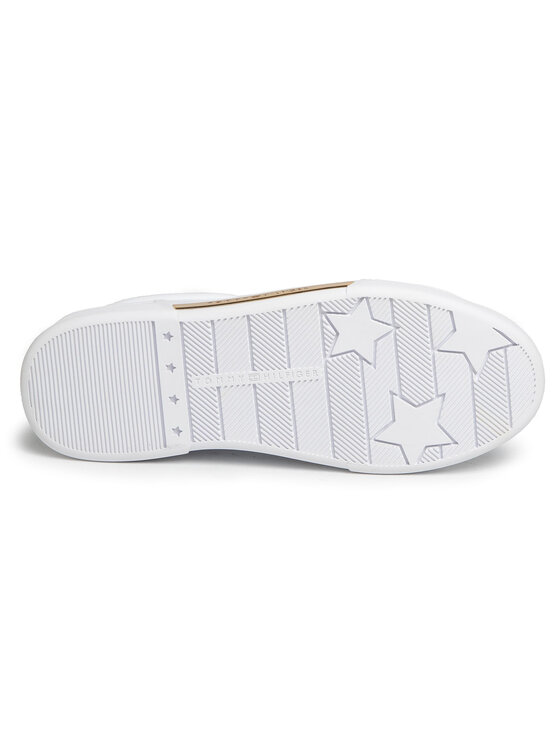 Tommy Hilfiger Αθλητικά Tommy Hilfiger Branded Outsole Metallic Sneaker FW0FW04707 Λευκό