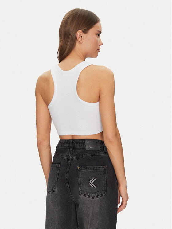 Karl Kani Karl Kani Топ 6131302 Білий Cropped Fit
