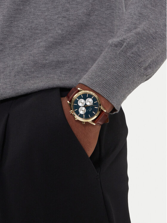 Daniel Wellington Годинник Daniel Wellington Iconic Chronograph St Mawes Arctic Panda DW00100875 Коричневий