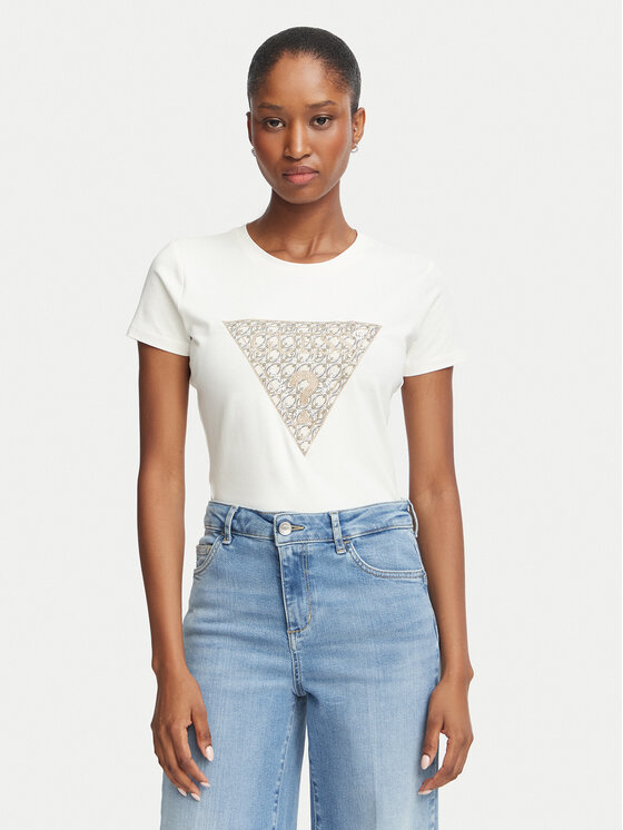 Guess Guess Camiseta W6BI61 K7948 Crema Regular Fit