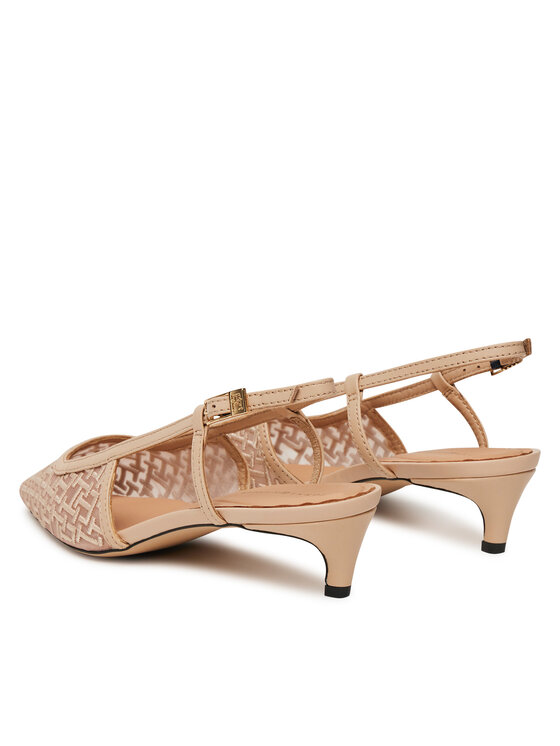 Tommy Hilfiger Décolleté Tommy Hilfiger Mono Squared Toe Kitten Slingb FW0FW08746 Beige