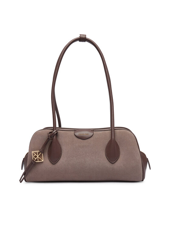 Calvin Klein Τσάντα Calvin Klein Emblem Trio Suede Shoulder Bag LV04F3888G Μπεζ