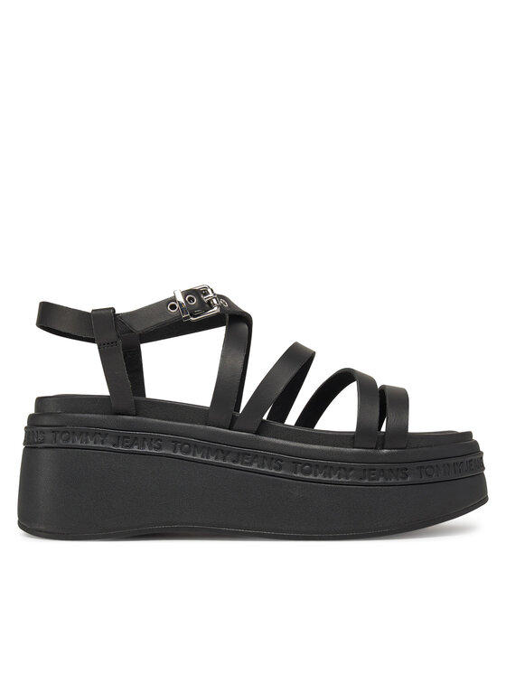 Tommy Jeans Sandales Tommy Jeans Tjw Wedgy Strappy Sandal EN0EN02756 Melns
