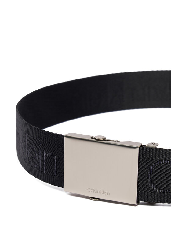 Calvin Klein Vīriešu josta Calvin Klein Logo Webbing Plaque 38Mm Fixed LV04D7075G Melns