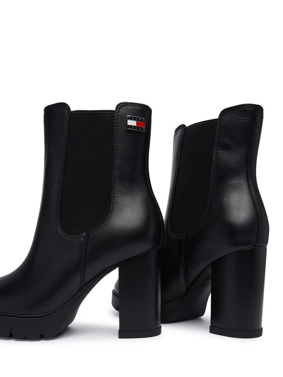 Tommy Jeans Čizme Tommy Jeans Tjw Chelsea High Heel Boots EN0EN03112 Crna