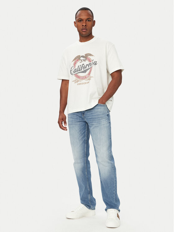 Guess Jeans Guess Jeans Футболка M6YI14 K3945 Кремовий Regular Fit
