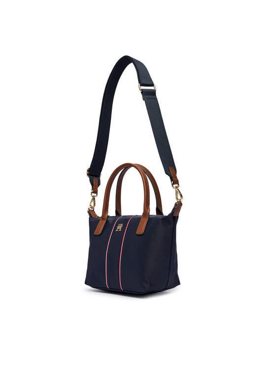 Tommy Hilfiger Torbica Tommy Hilfiger Popette Mini Tote Corp AW0AW17707 Tamnoplava