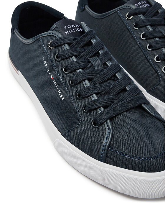 Tommy Hilfiger Tenisky Tommy Hilfiger Core Corporate Vulc Canvas FM0FM05398 Tmavomodrá