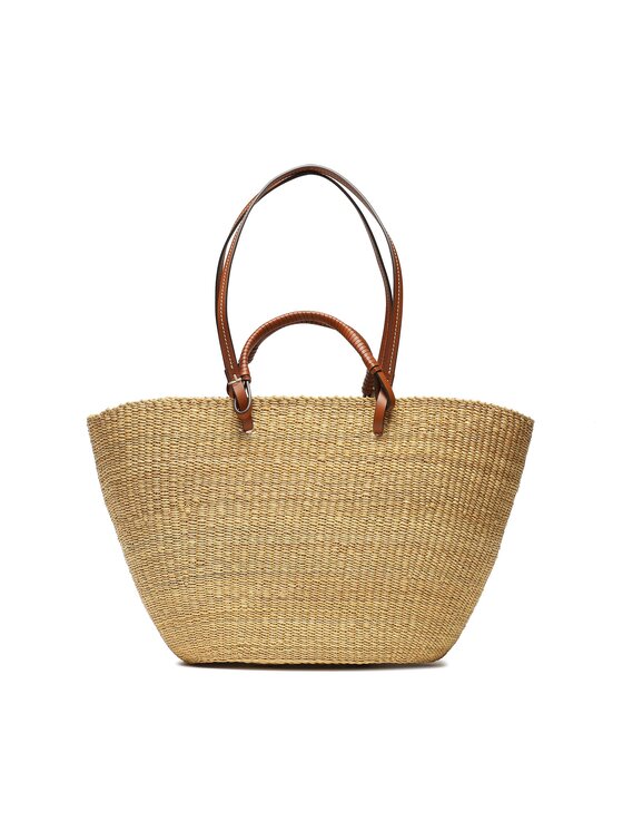 Tory Burch Táska Tory Burch Ella Straw Basket Tote 135740 Bézs