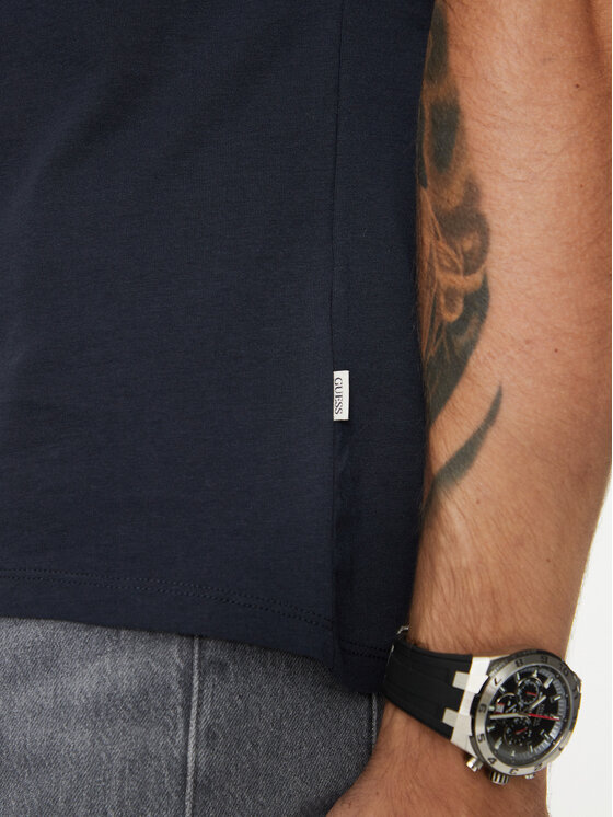 Guess Jeans Guess Jeans T-Shirt M4YI52 K8HM0 Σκούρο μπλε Slim Fit