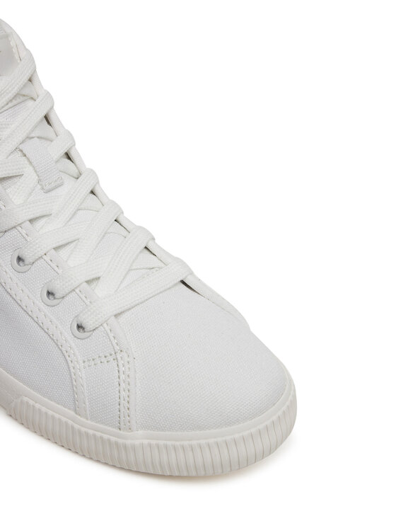 Calvin Klein Jeans Sneakersy Calvin Klein Jeans Ess Vulc Mid Cv Mg Wn YW0YW01761 Biela