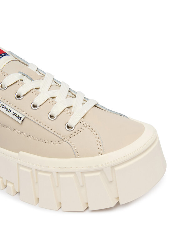 Tommy Jeans Snīkeri Tommy Jeans Tjw Vulc Flatform Leather EN0EN03008 Bēšs