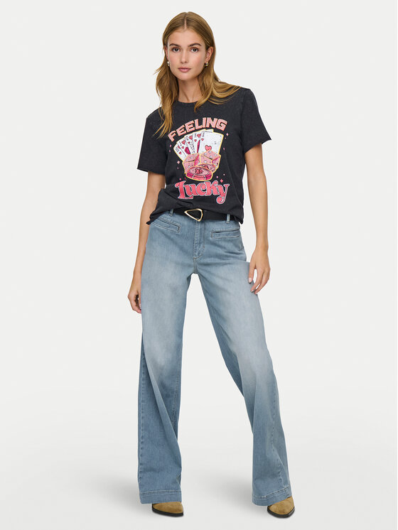 ONLY ONLY Camiseta Lucy 15366031 Negro Loose Fit