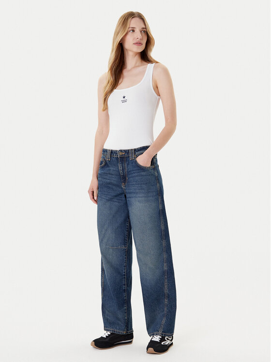 Guess Jeans Guess Jeans Топ W4YP48 KA0H1 Білий Regular Fit