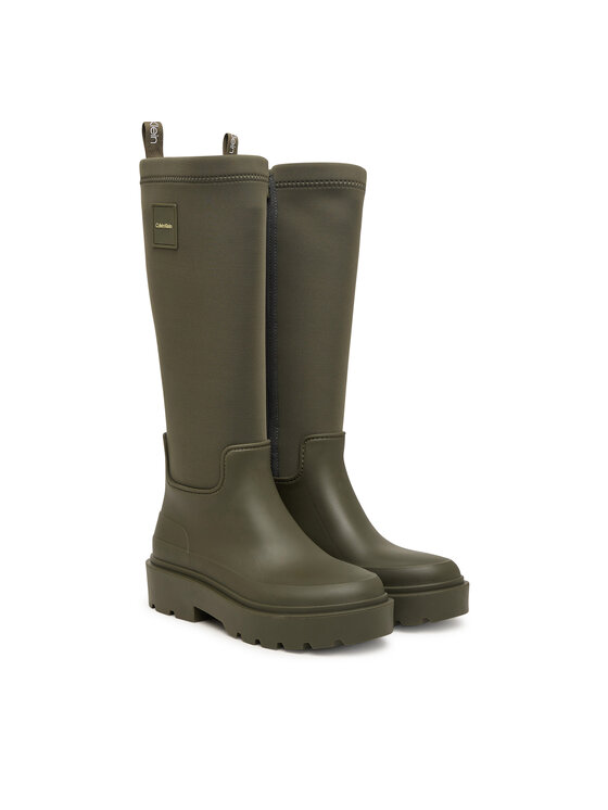 Calvin Klein Holínky Calvin Klein Rainboot High Rubber Neo HW0HW03180 Zelená