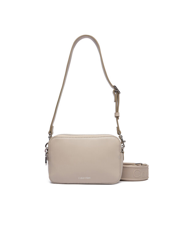 Calvin Klein Ročna torba Calvin Klein Webbing Double Strap Camera Bag LV04F3165G Bež