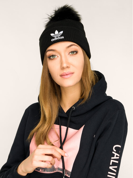 adidas Σκούφος adidas W Fur Pom Beani ED4723 Μαύρο